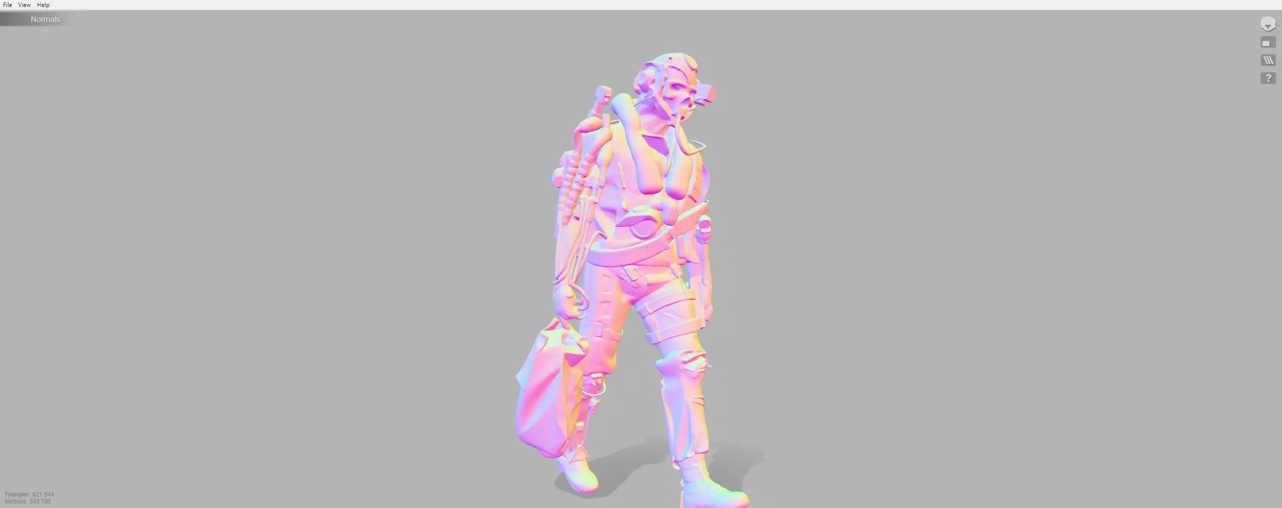 Futuristic combat warrior 3D model_8