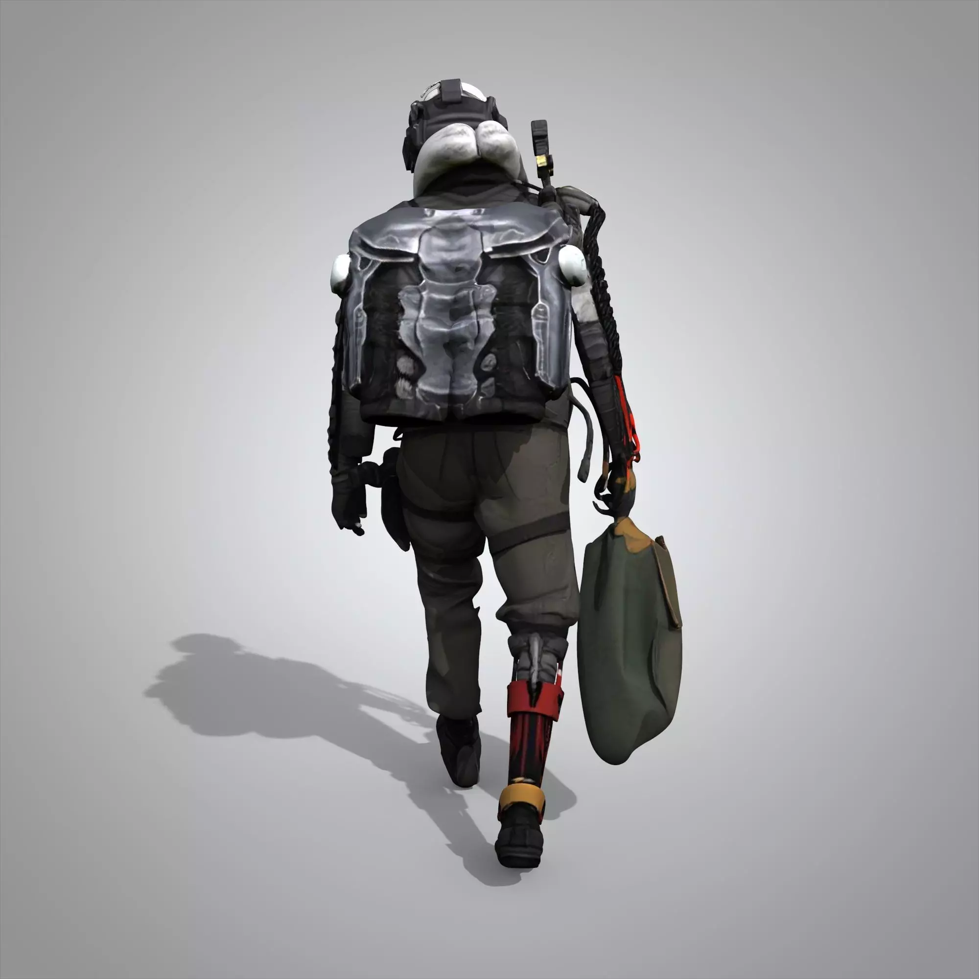 Futuristic combat warrior 3D model_6