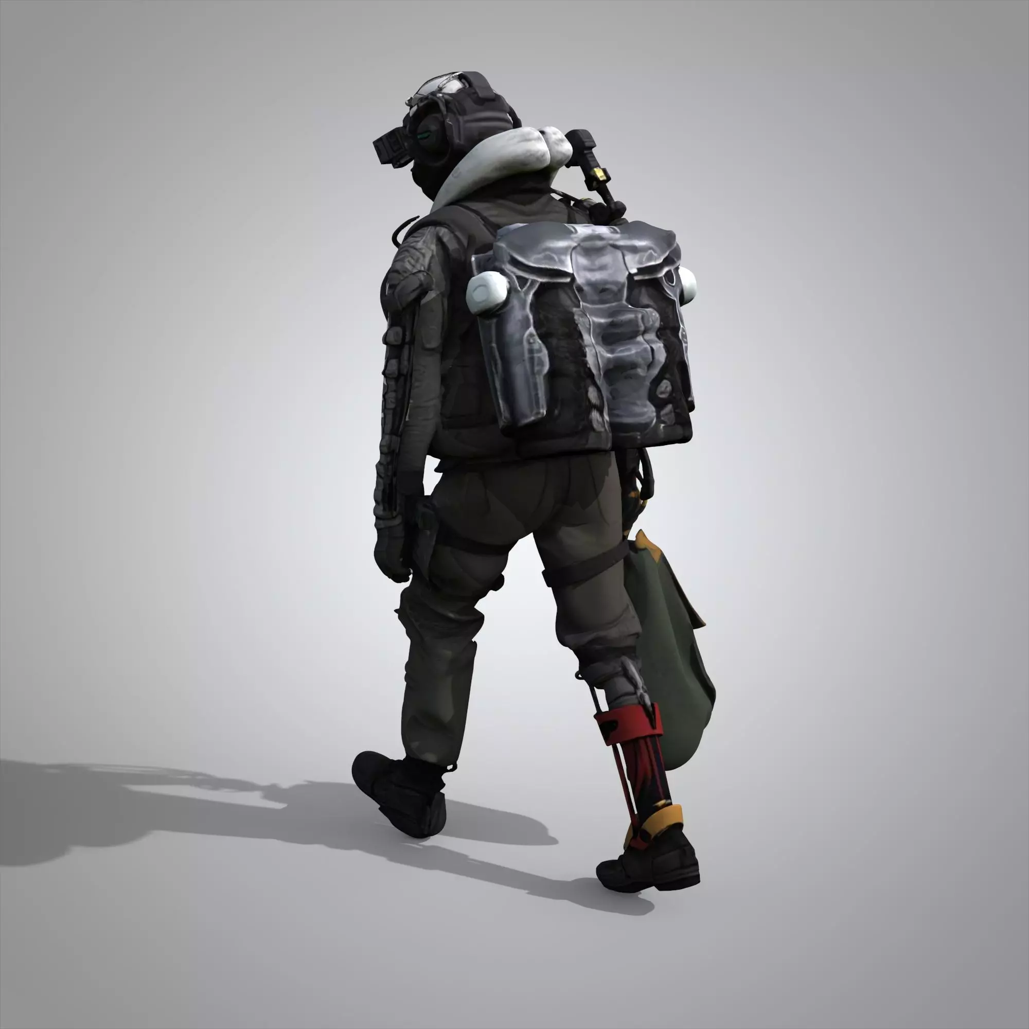 Futuristic combat warrior 3D model_5
