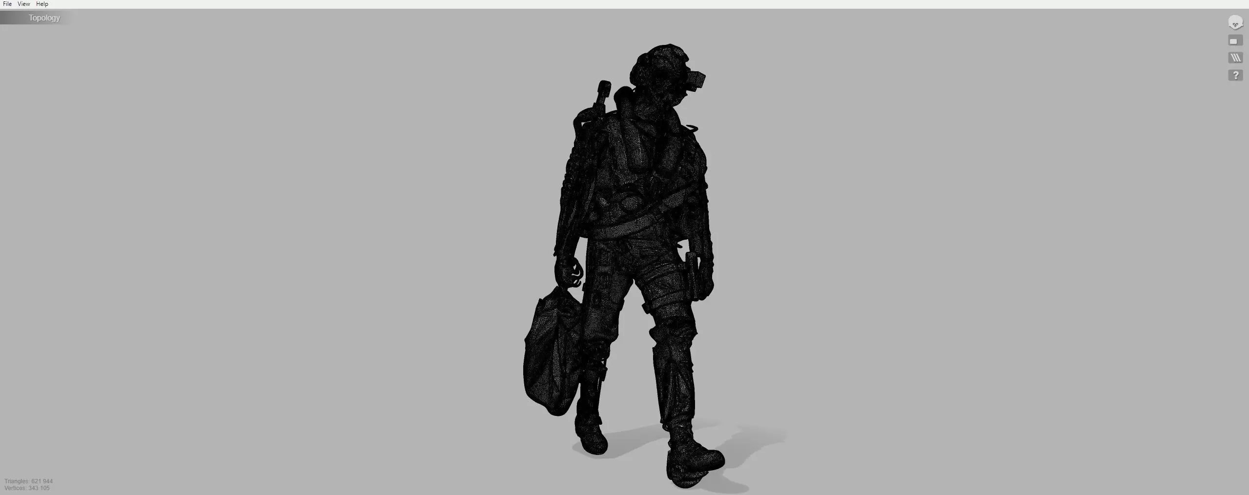 Futuristic combat warrior 3D model_9