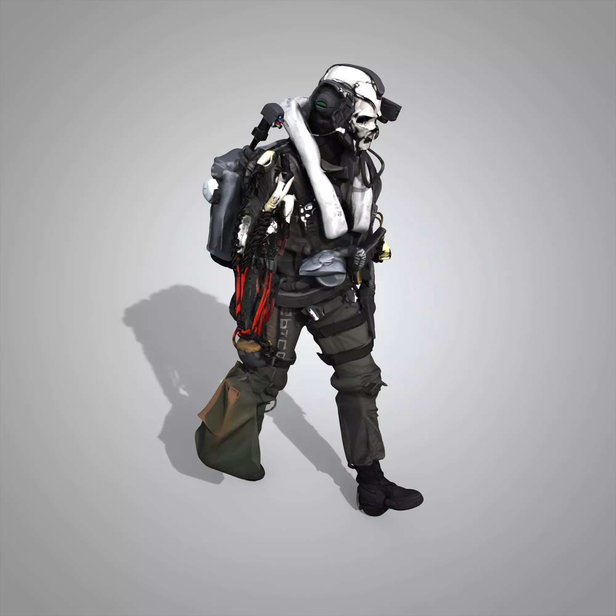 Futuristic combat warrior 3D model_7