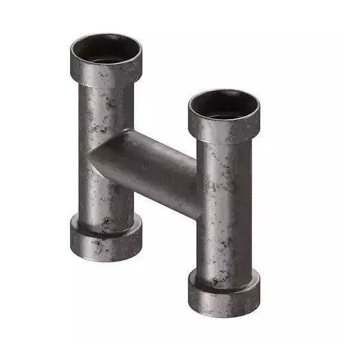 Rusty H Pipe Fitting 3D model