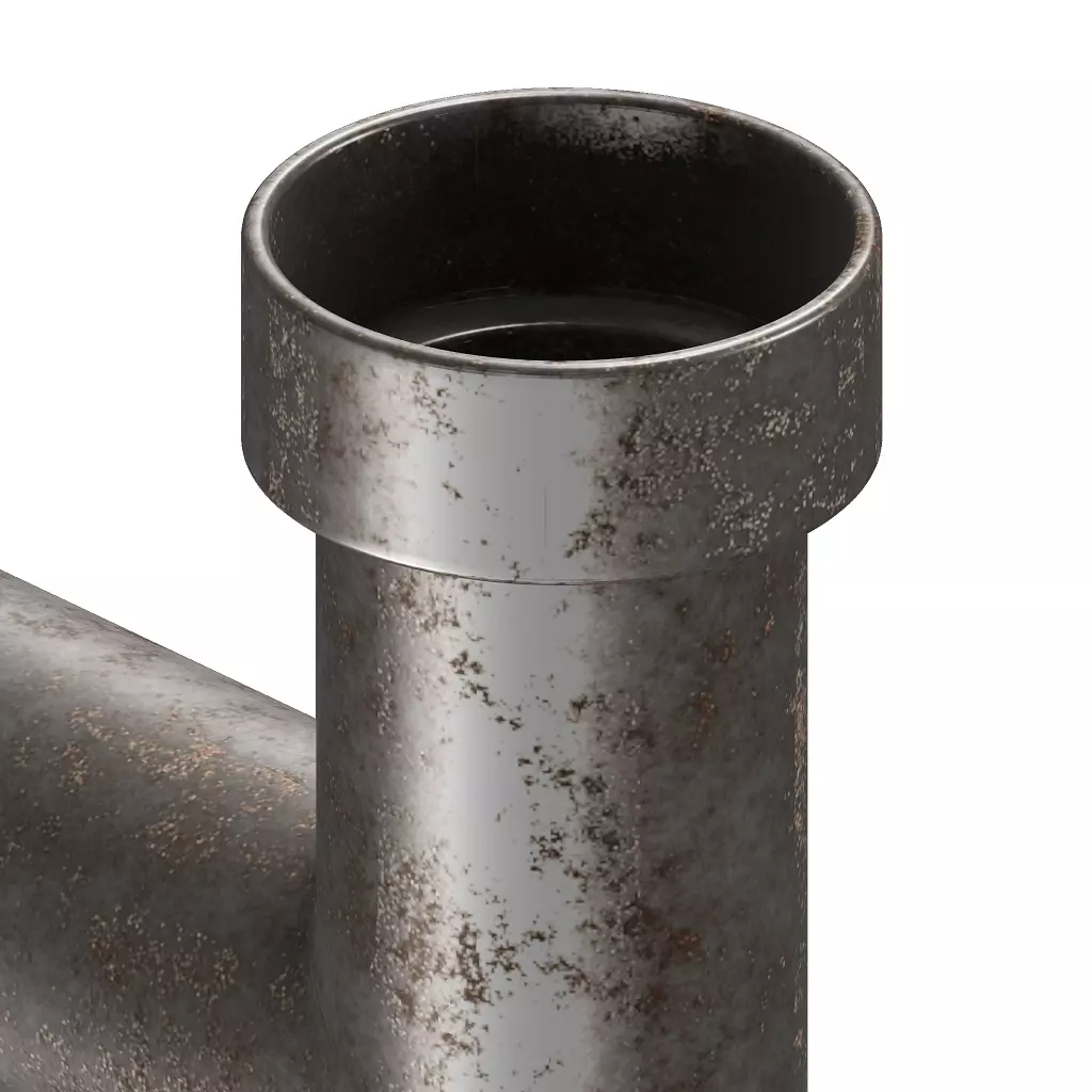Rusty H Pipe Fitting 3D model_2