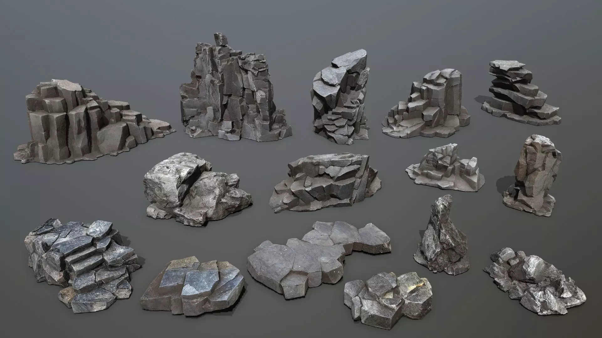 rocks Low-poly 3D model_1