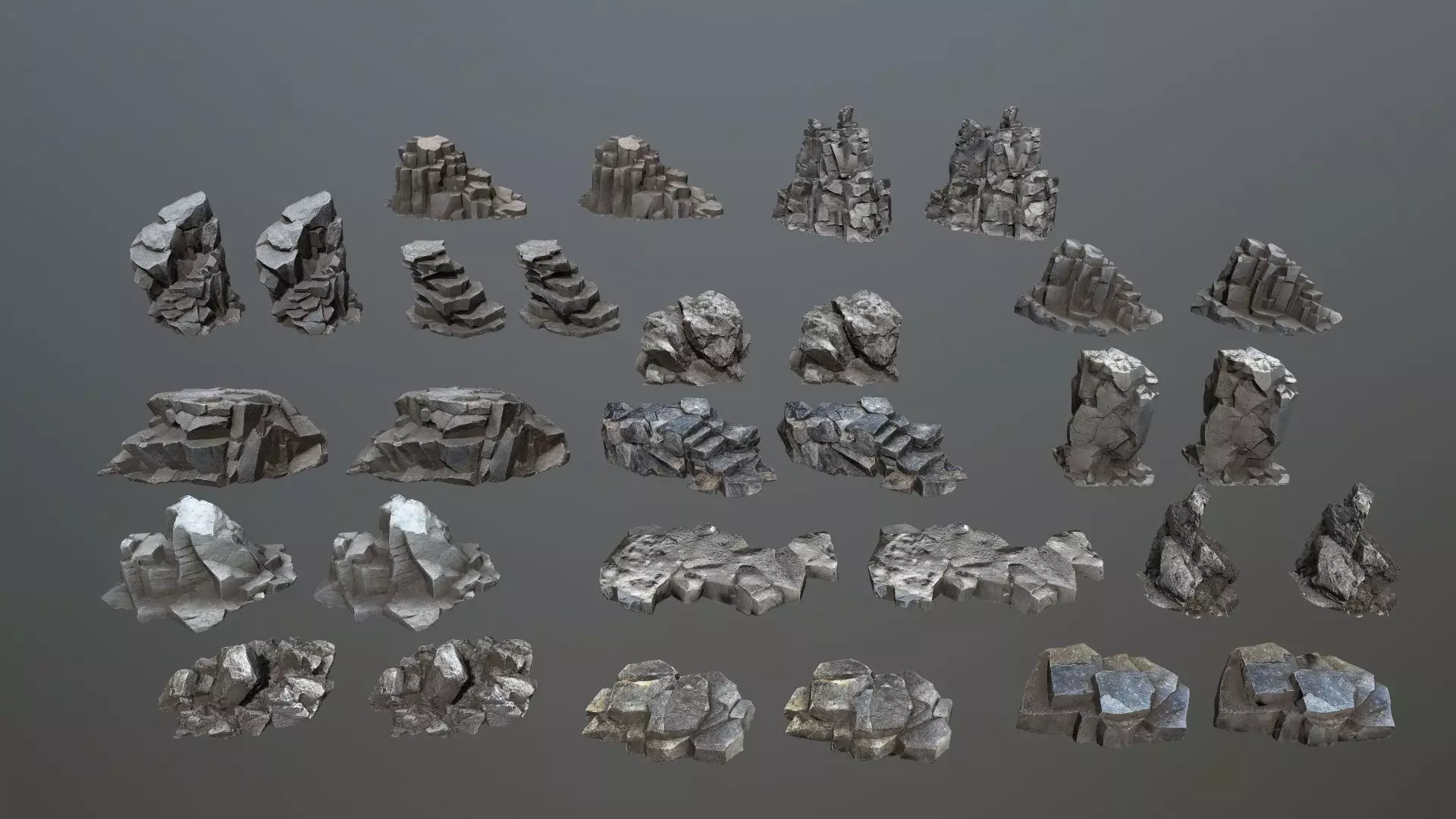 rocks Low-poly 3D model_32