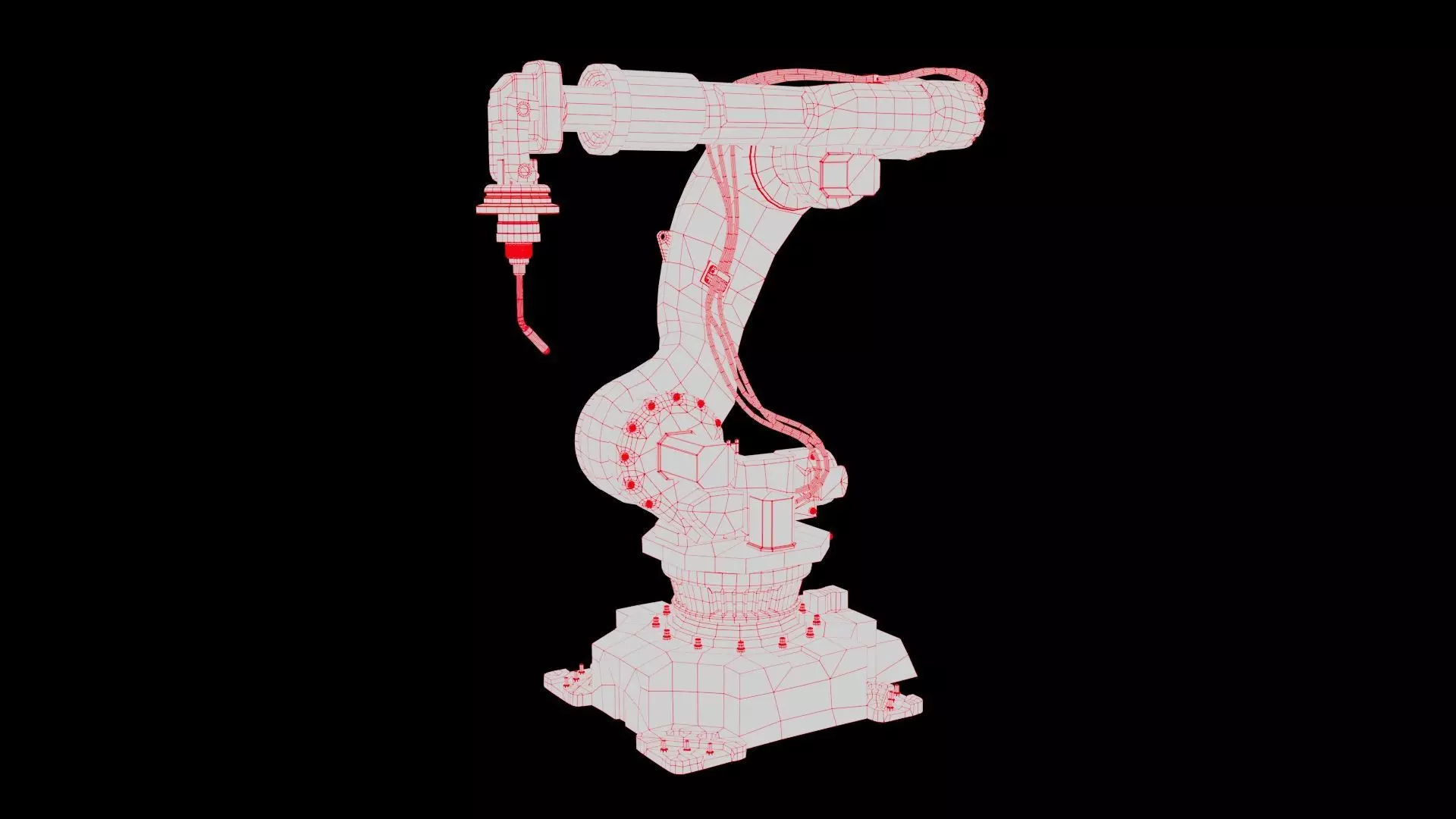 Industrial Welding Robot Orange Rusty Low-poly 3D model_9