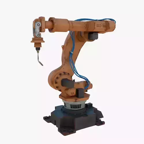 Industrial Welding Robot Orange Rusty
