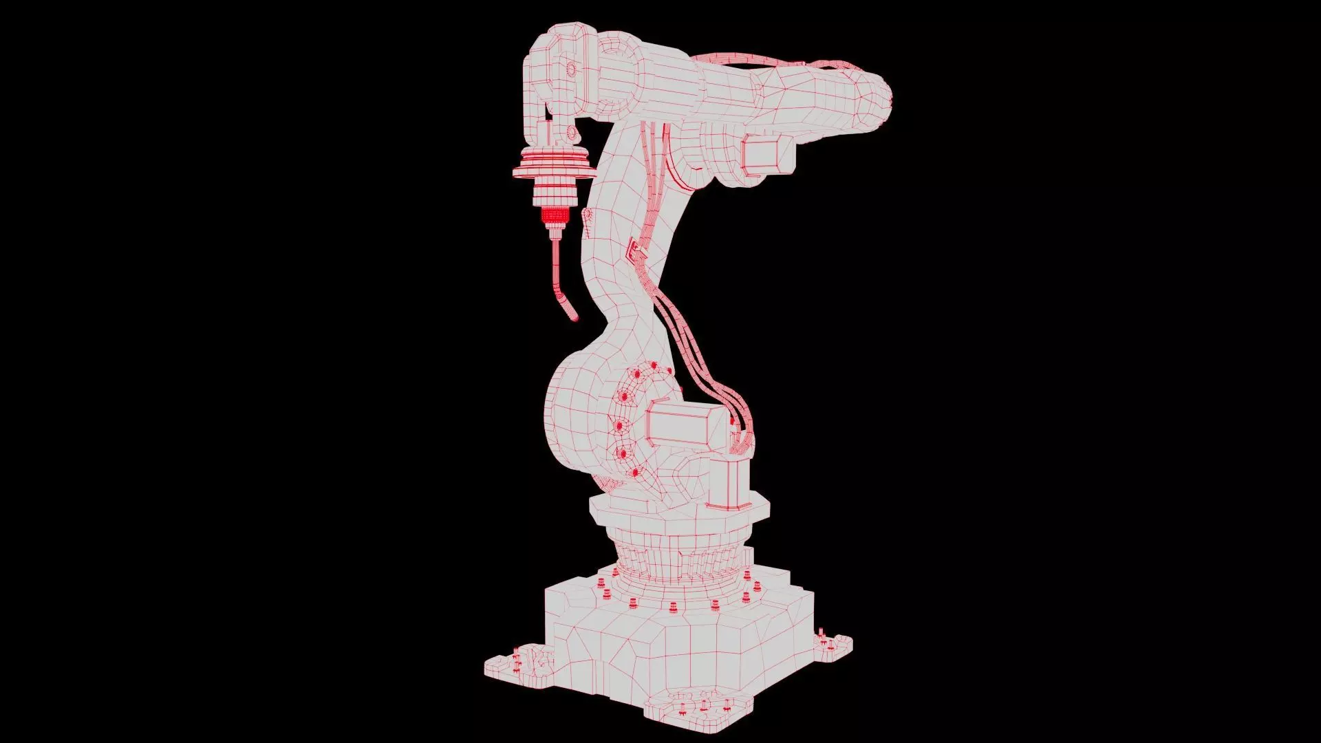 Industrial Welding Robot Orange Rusty Low-poly 3D model_12