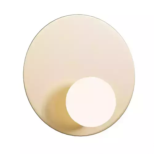 Luna aged brass and opal disc wall ight