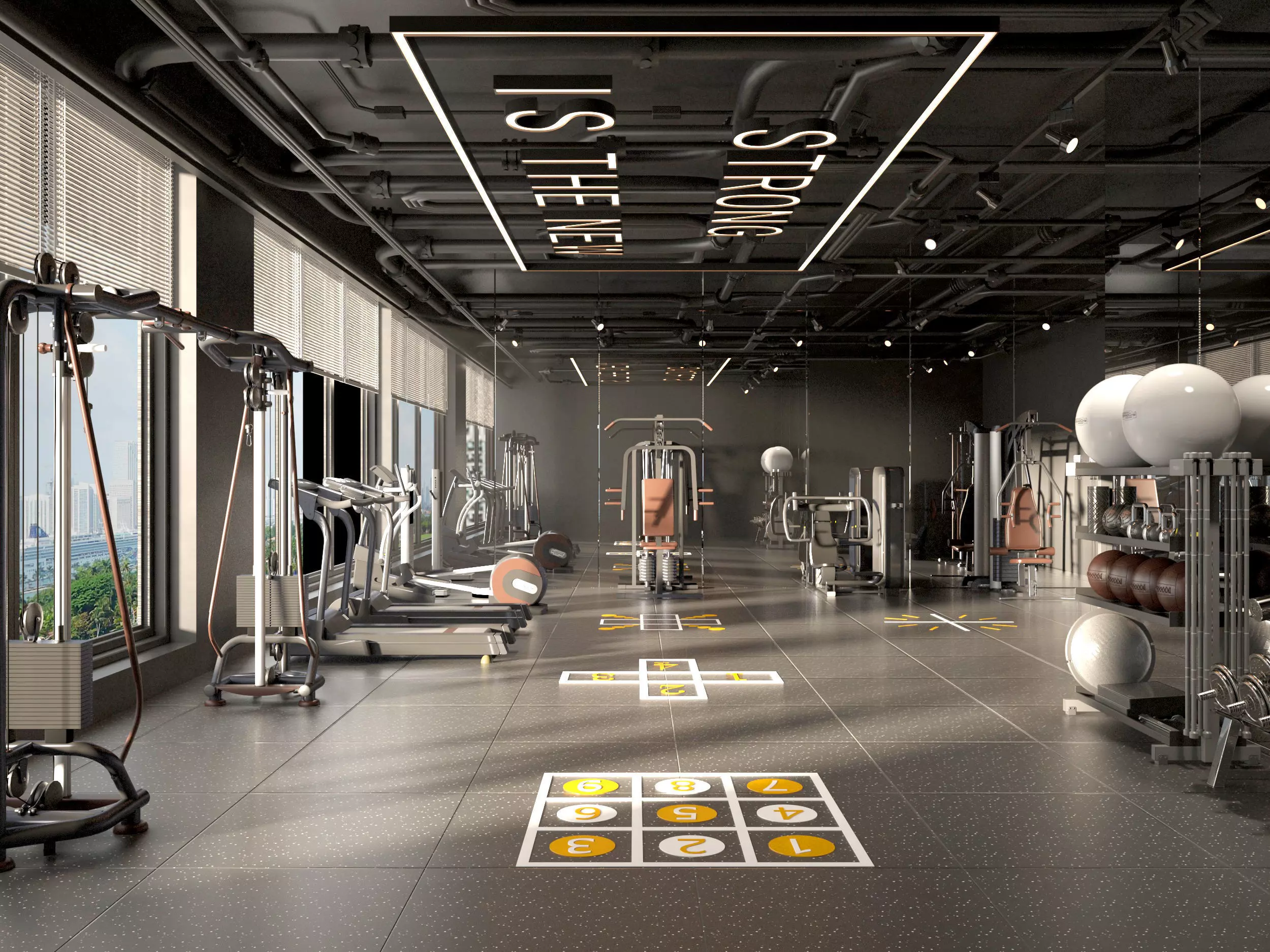Fitness Center Gym 3D model_0
