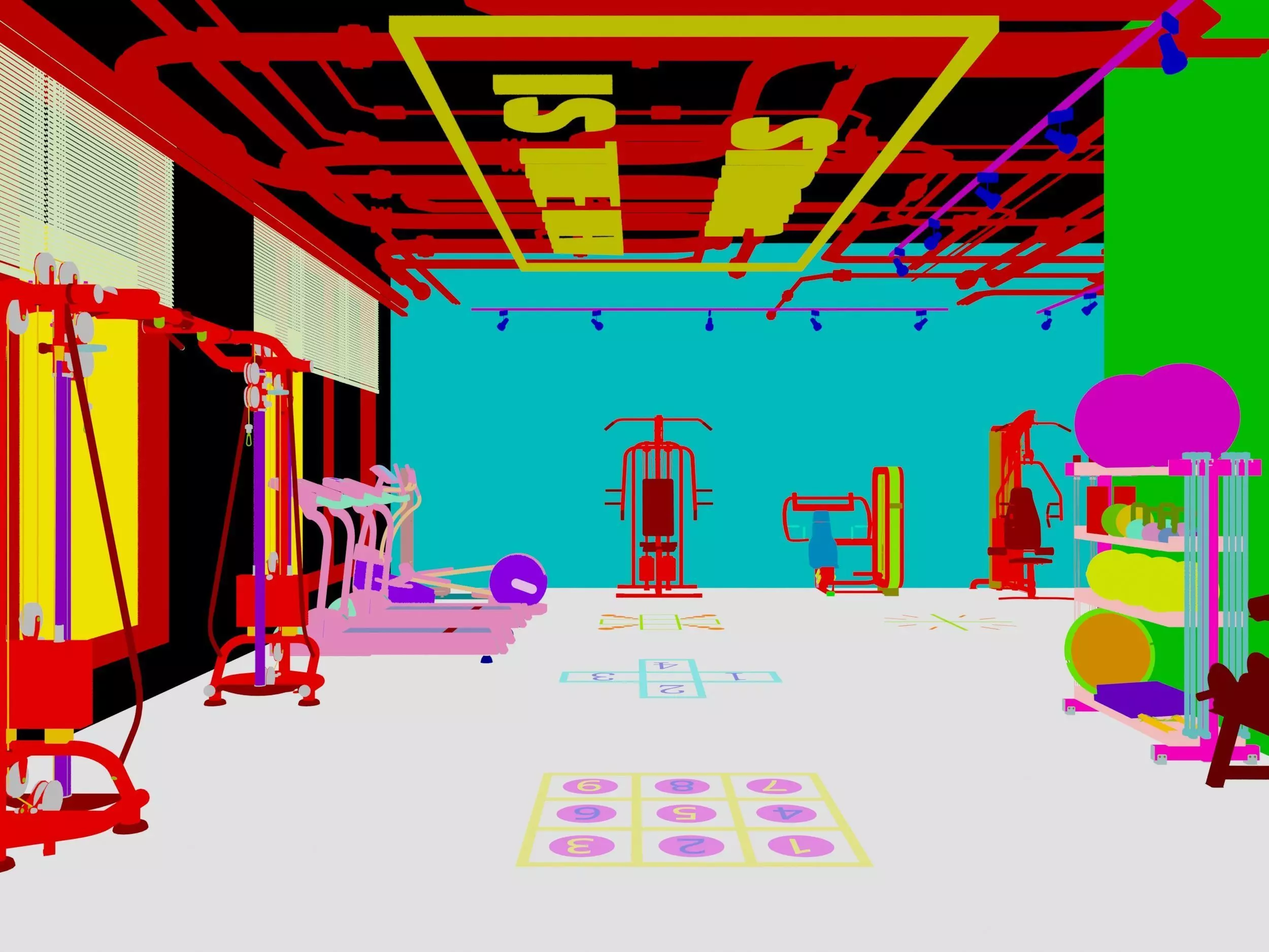 Fitness Center Gym 3D model_6