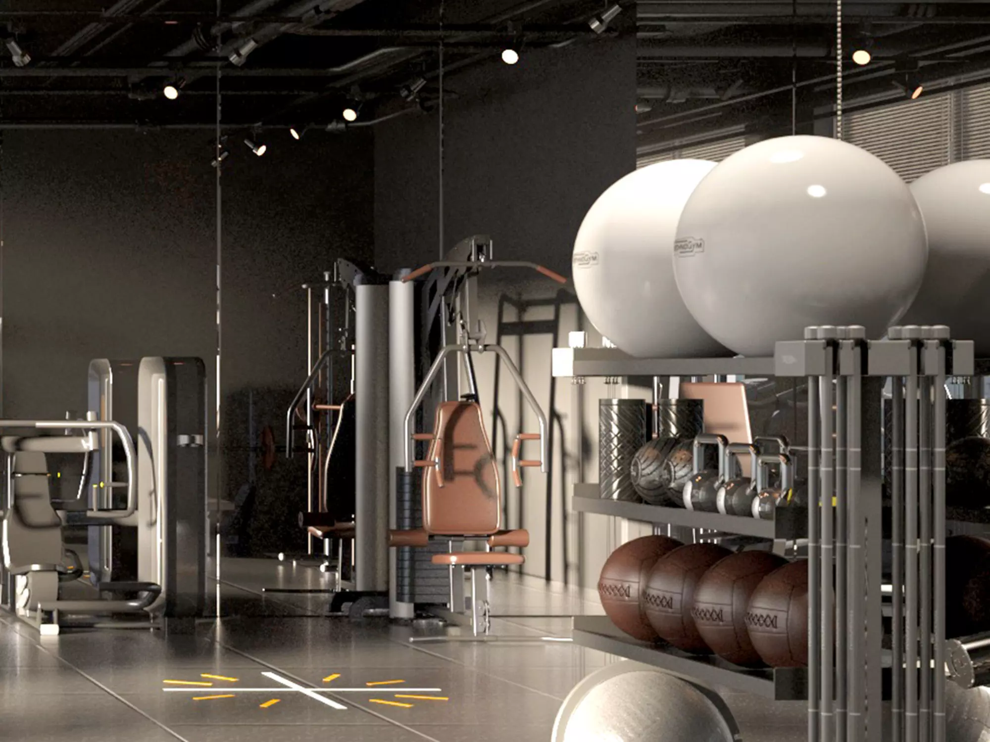 Fitness Center Gym 3D model_1