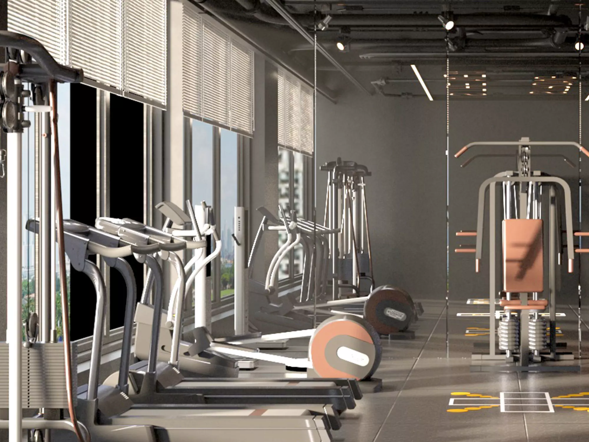 Fitness Center Gym 3D model_2