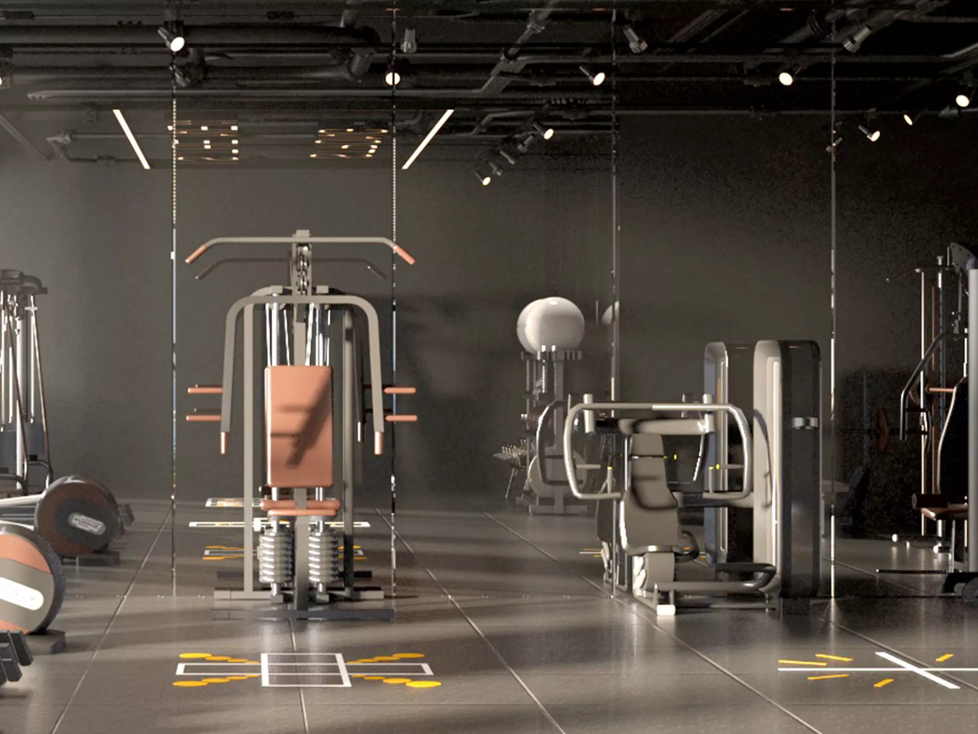 Fitness Center Gym 3D model_3