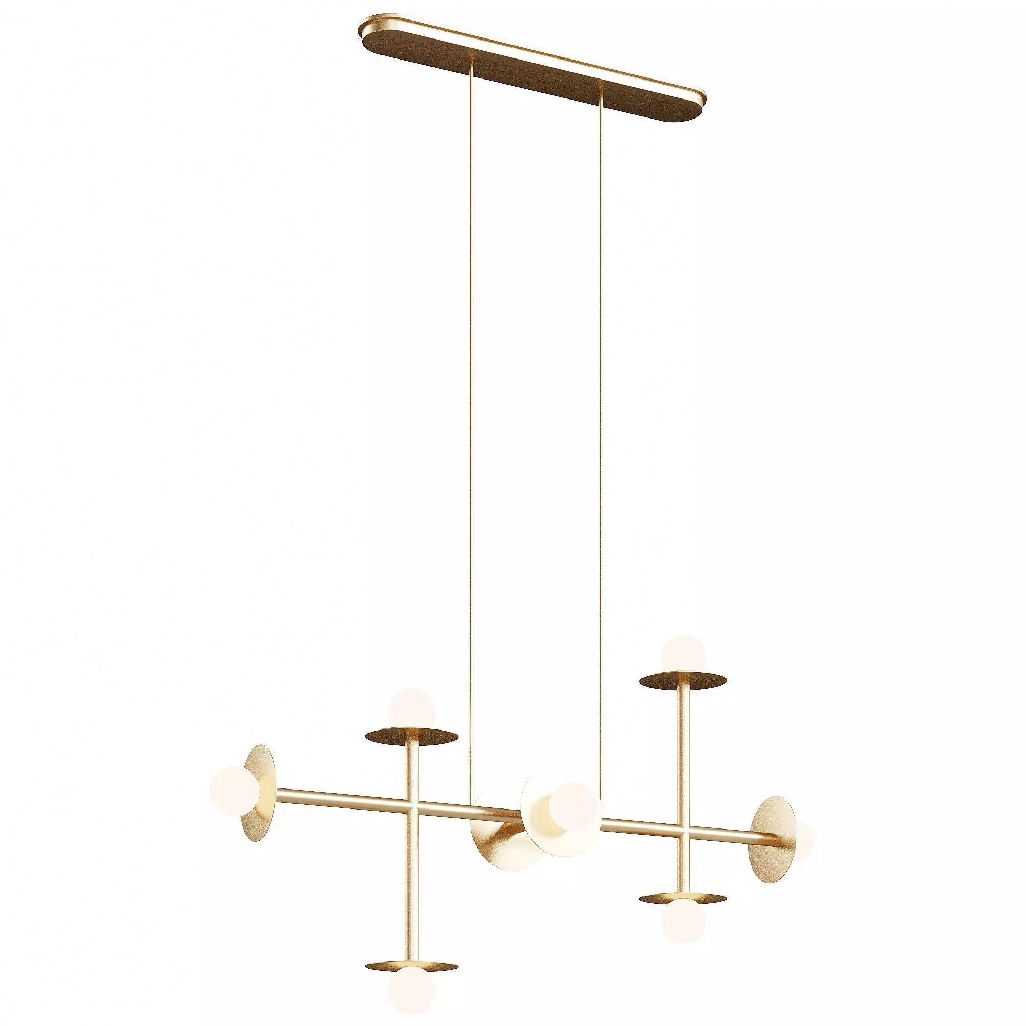 Light Metal Dimmable Sputnik Chandelier 3D model