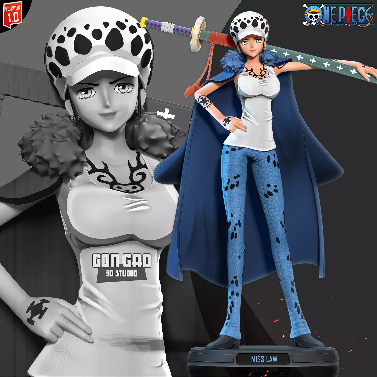 Miss Law - One Piece 3D print model_0
