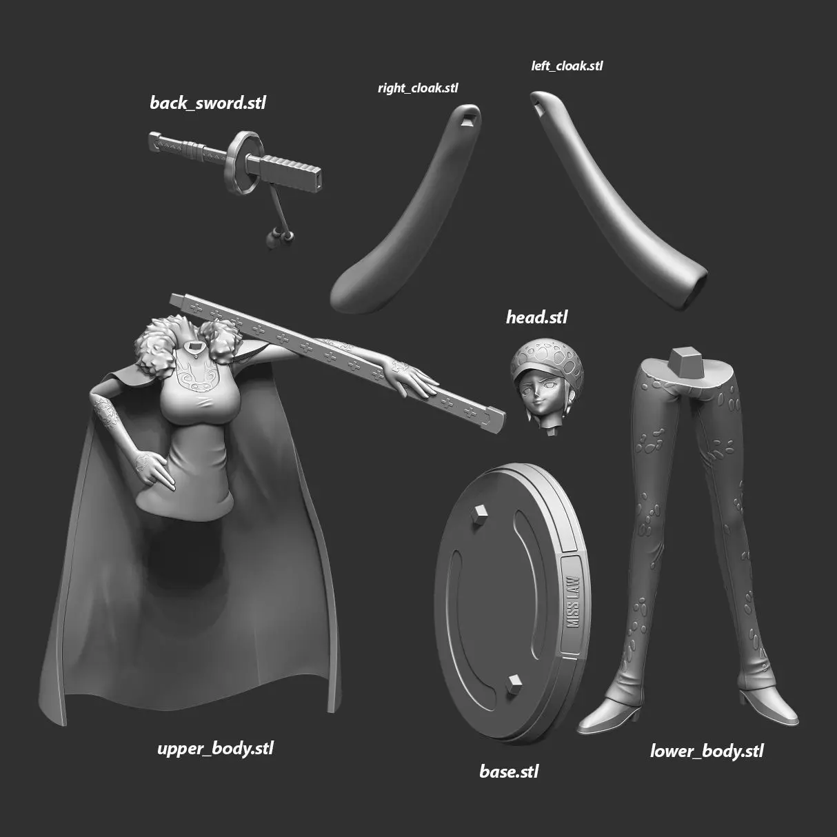 Miss Law - One Piece 3D print model_2