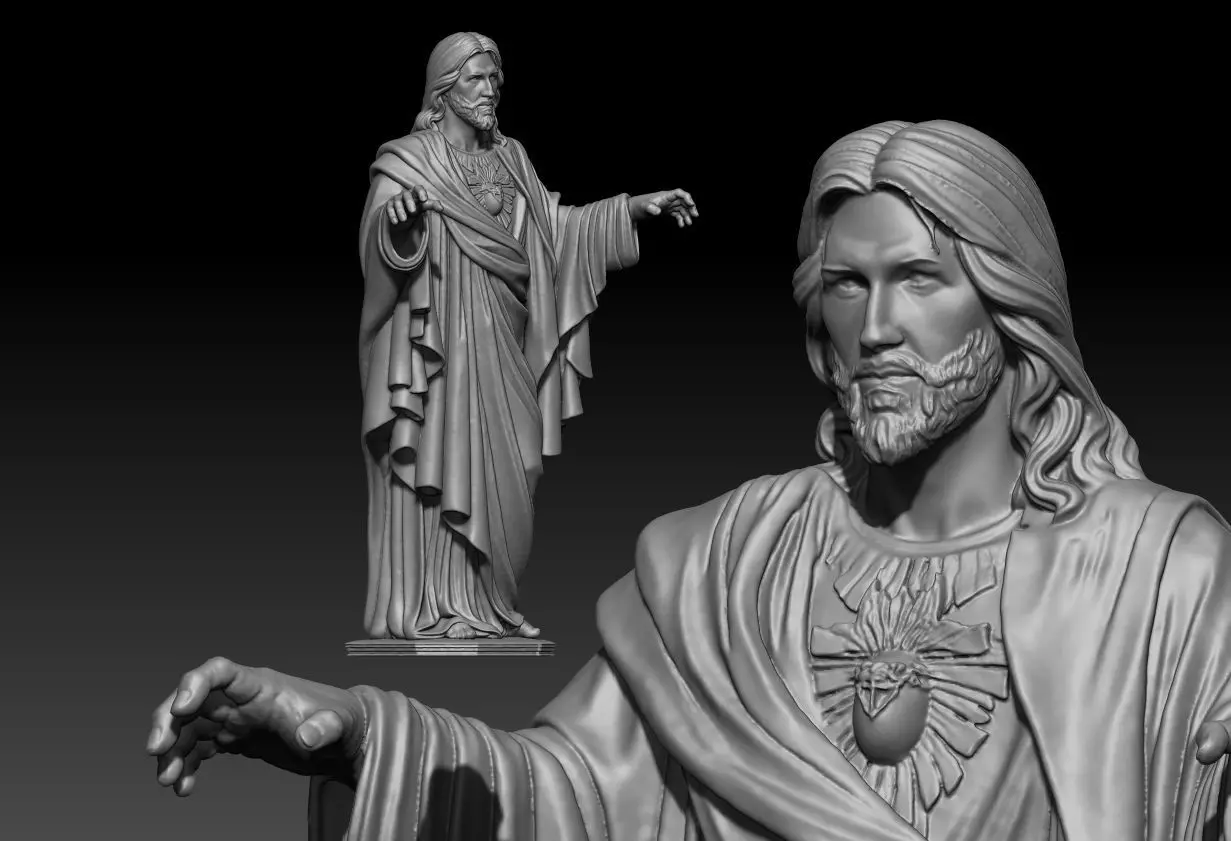 Jesus Statue 3D model_4