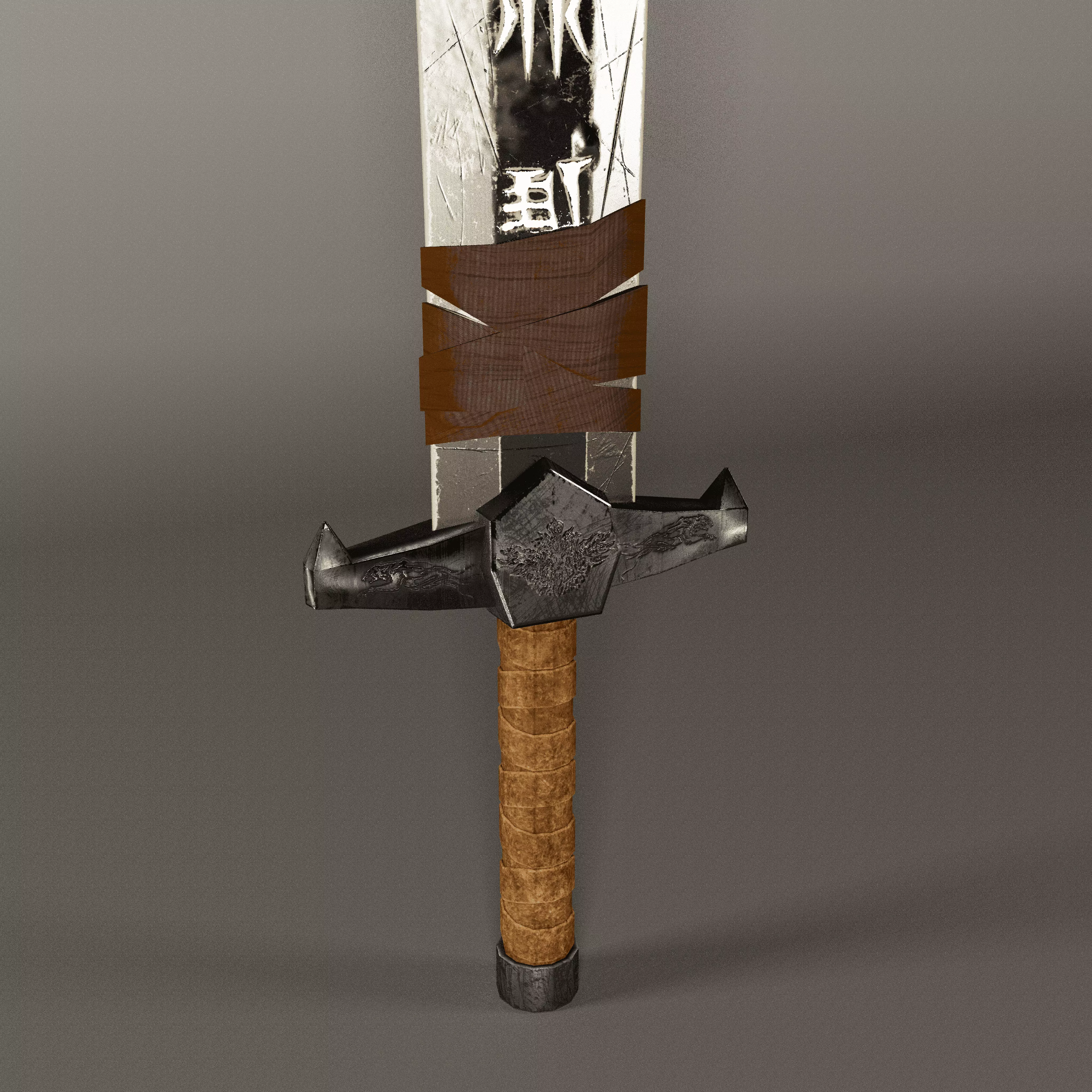 low-poly stylish sword VR-ready AR-ready mobile game asset  Low-poly 3D model_6