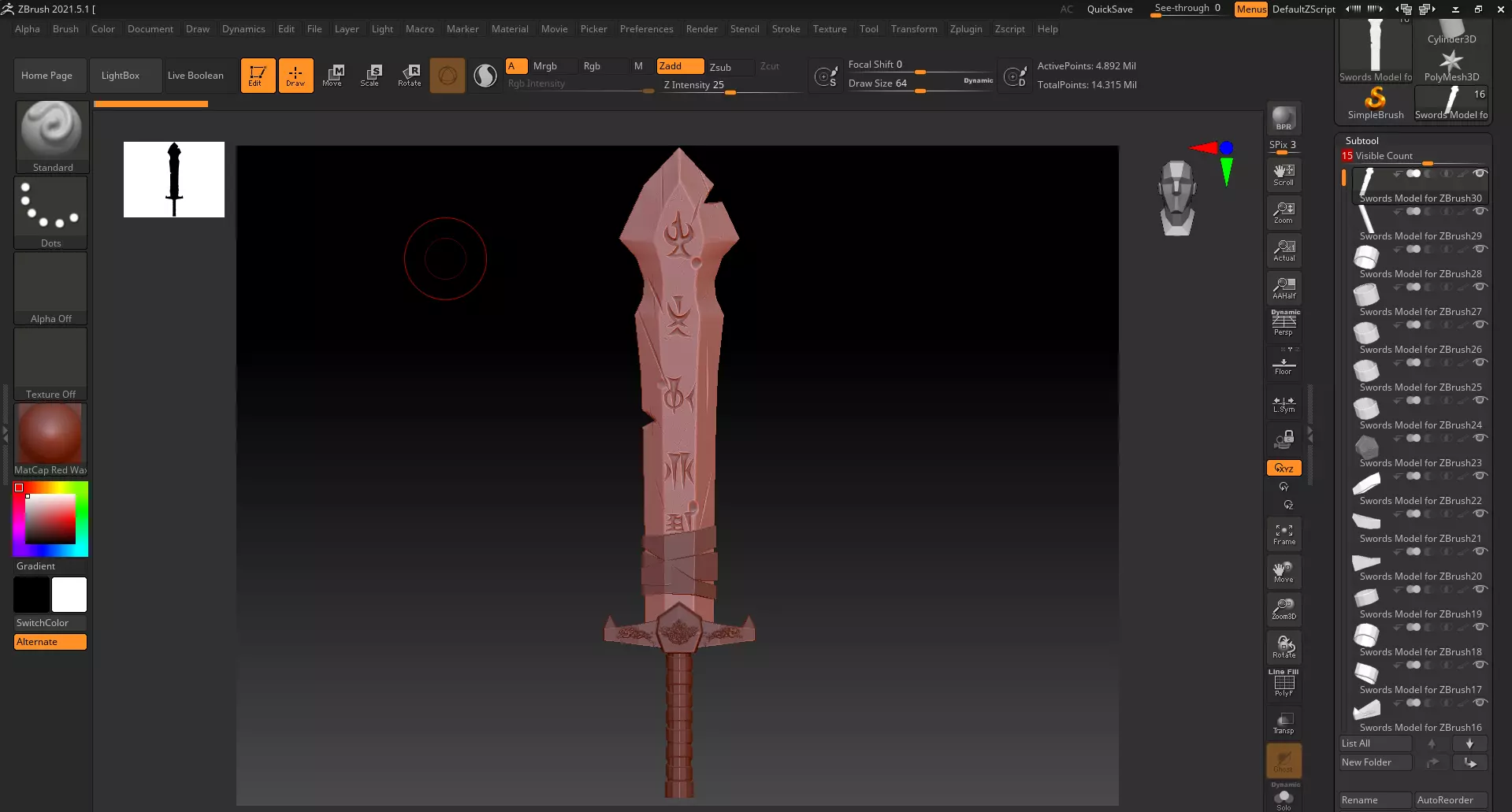 low-poly stylish sword VR-ready AR-ready mobile game asset  Low-poly 3D model_9