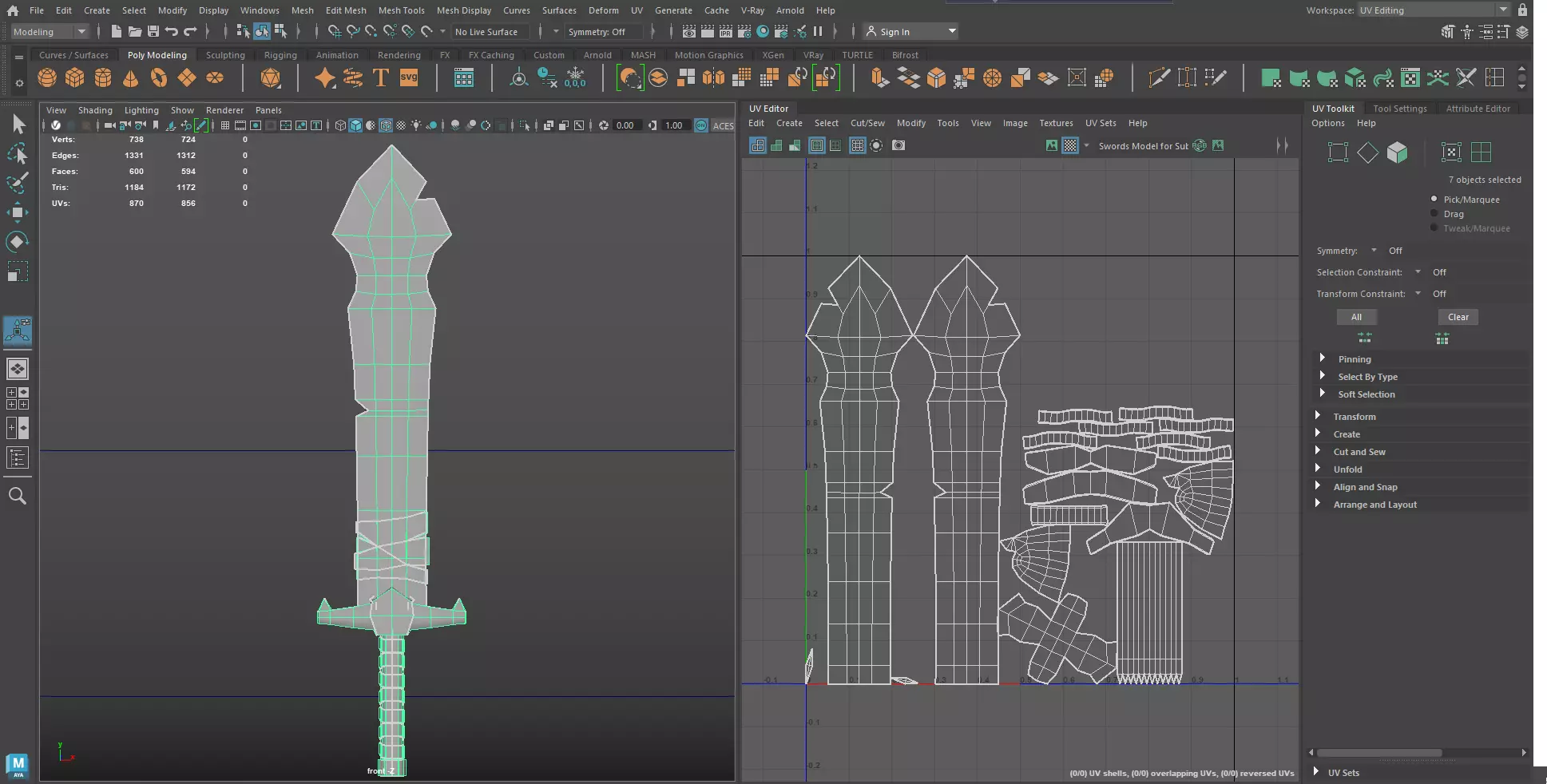 low-poly stylish sword VR-ready AR-ready mobile game asset  Low-poly 3D model_8