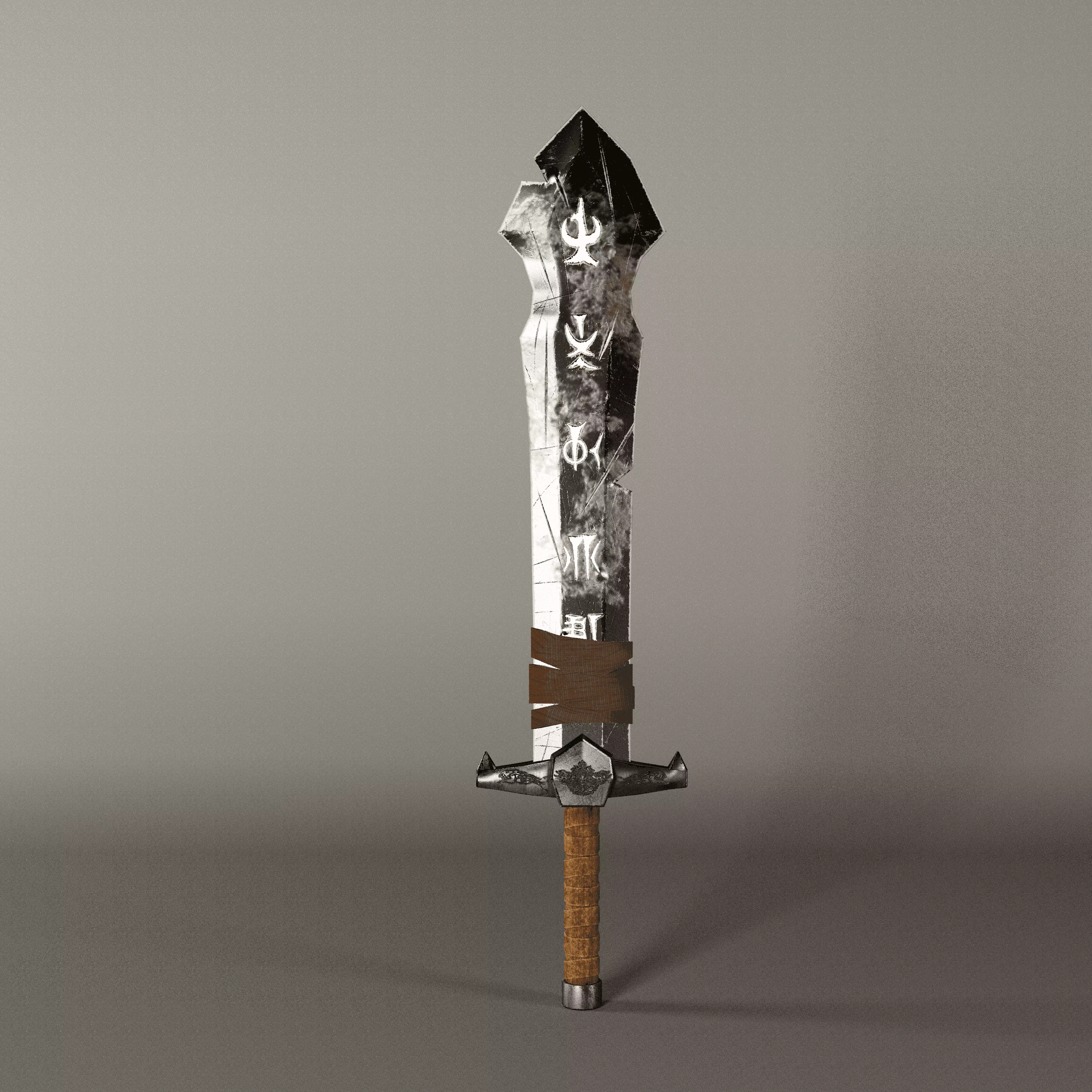 low-poly stylish sword VR-ready AR-ready mobile game asset  Low-poly 3D model_5