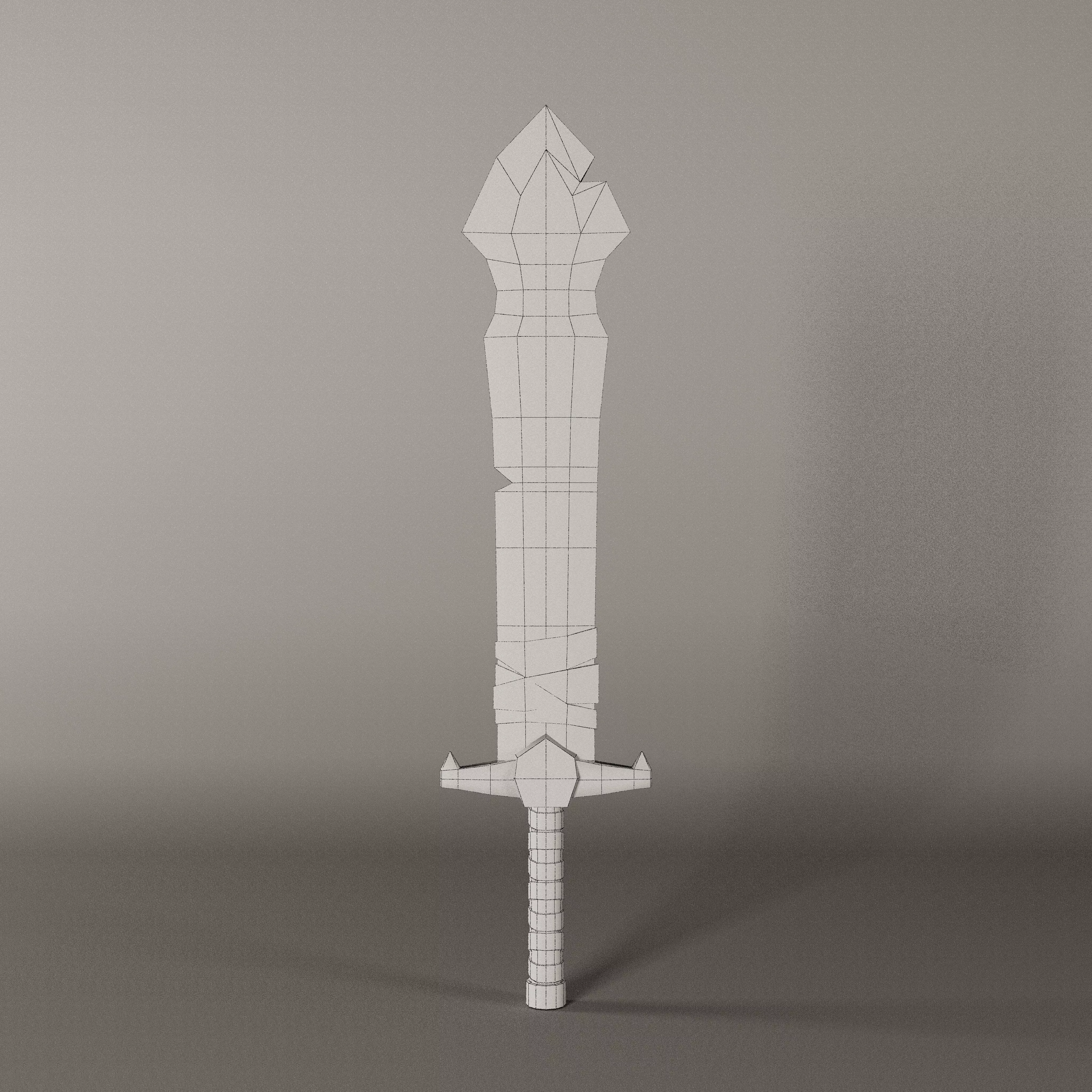 low-poly stylish sword VR-ready AR-ready mobile game asset  Low-poly 3D model_3