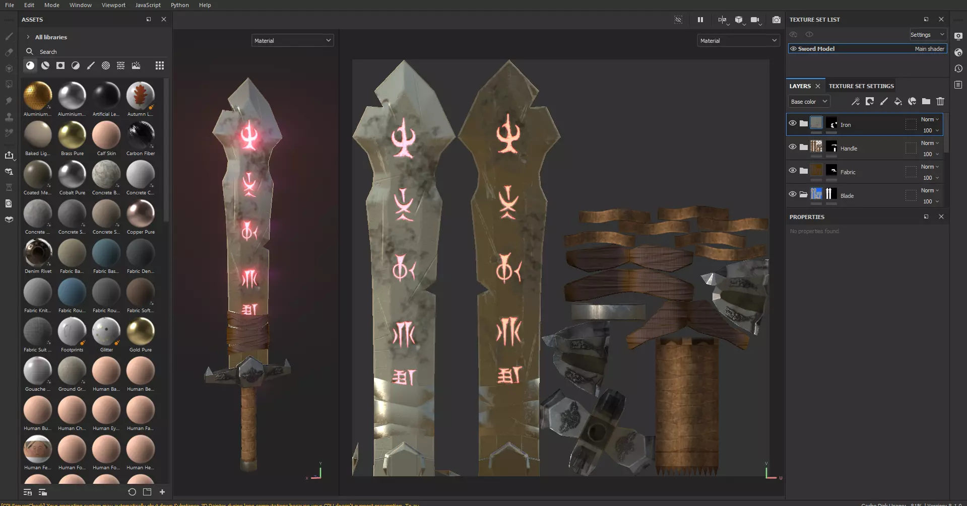 low-poly stylish sword VR-ready AR-ready mobile game asset  Low-poly 3D model_10