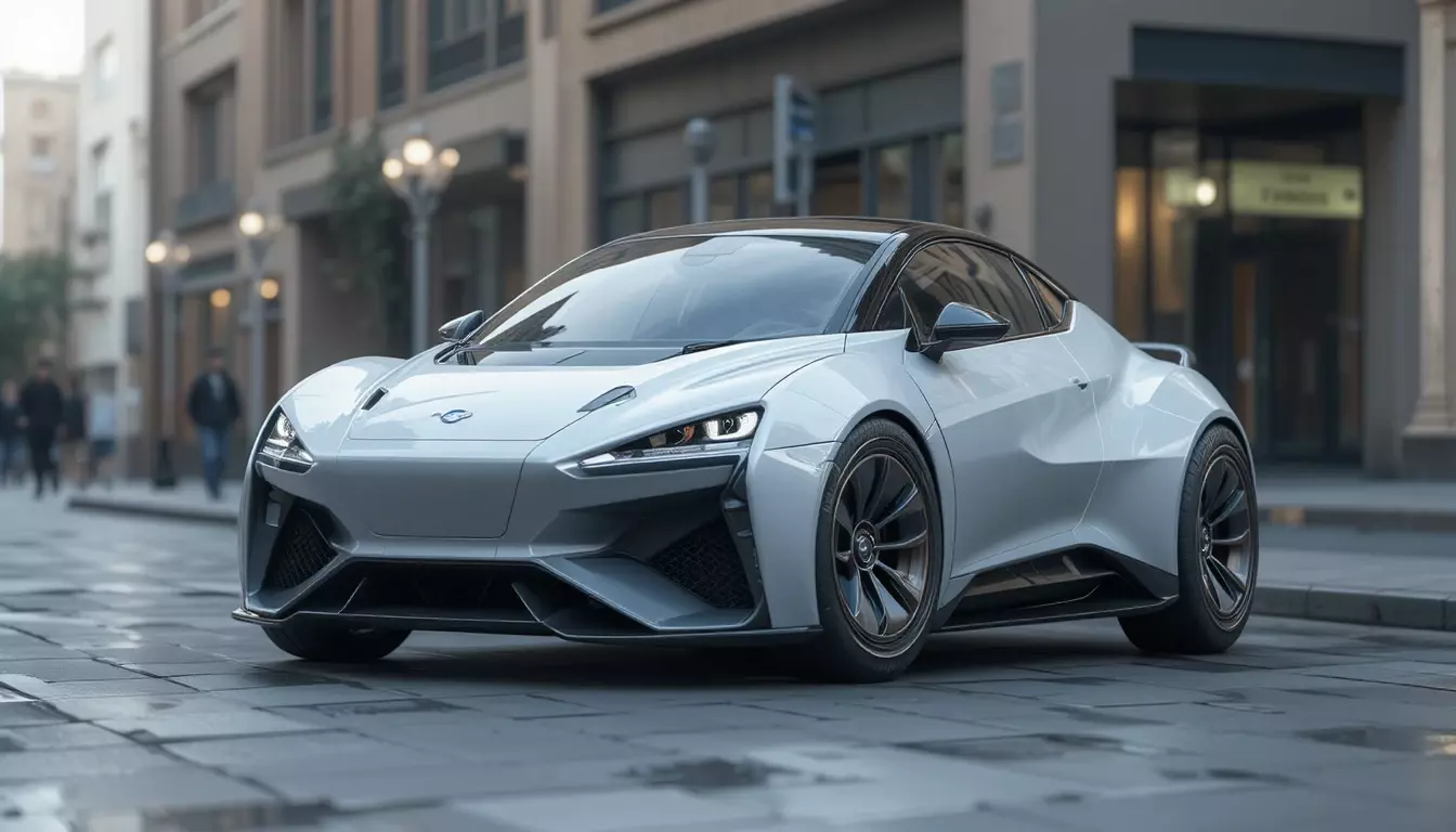 Compact Futuristic Car 3D Model  Low Poly  PBR Low-poly 3D model_0