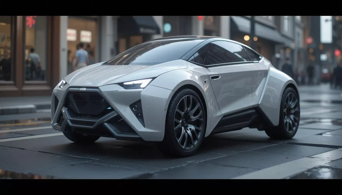 Compact Futuristic Car 3D Model  Low Poly  PBR Low-poly 3D model_1