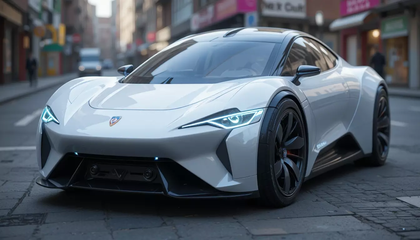 Compact Futuristic Car 3D Model  Low Poly  PBR Low-poly 3D model_3