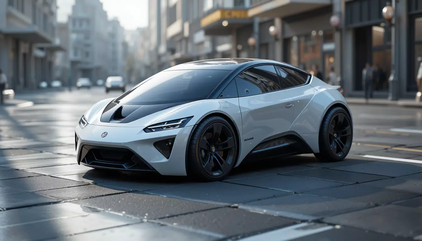 Compact Futuristic Car 3D Model  Low Poly  PBR Low-poly 3D model_2