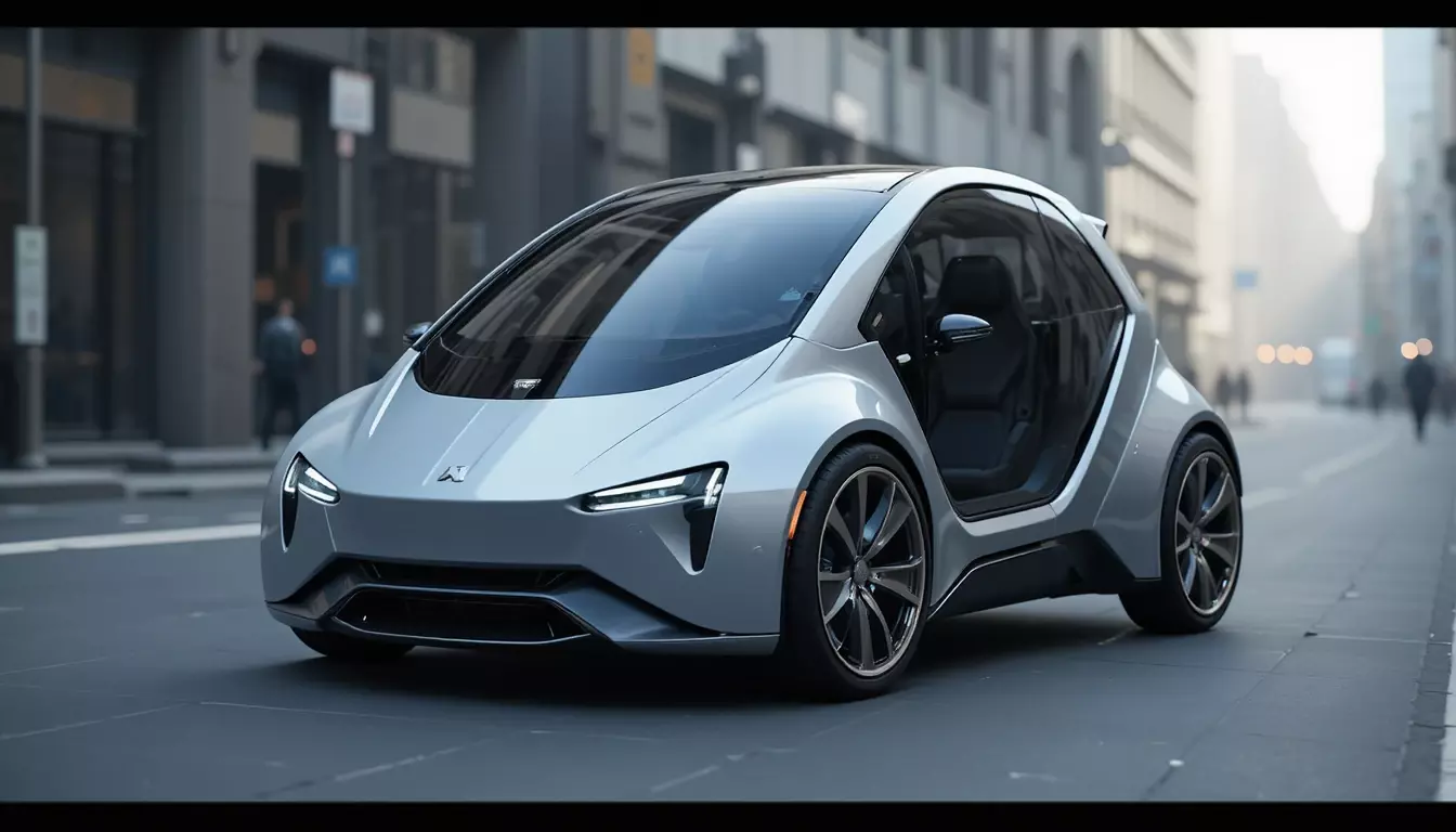 Compact Futuristic Car 3D Model  Low Poly  PBR Low-poly 3D model_4