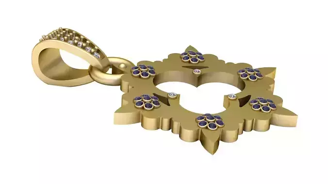 Ornamental Heart Frame Pendant  3D Printable Mode