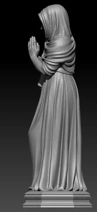 Virgin Mary Praying Sculpt 3D model_1