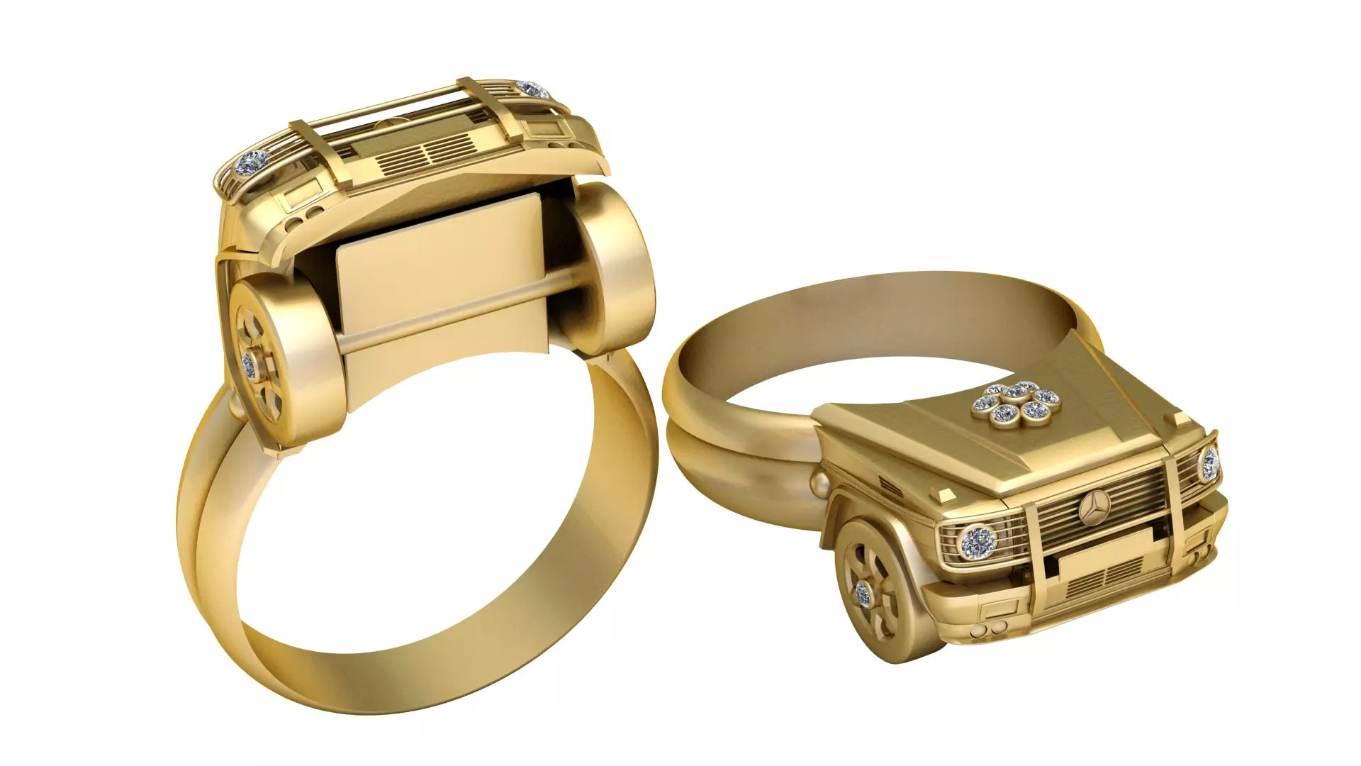 3D Printable Luxury Car Design Ring 3D print model
