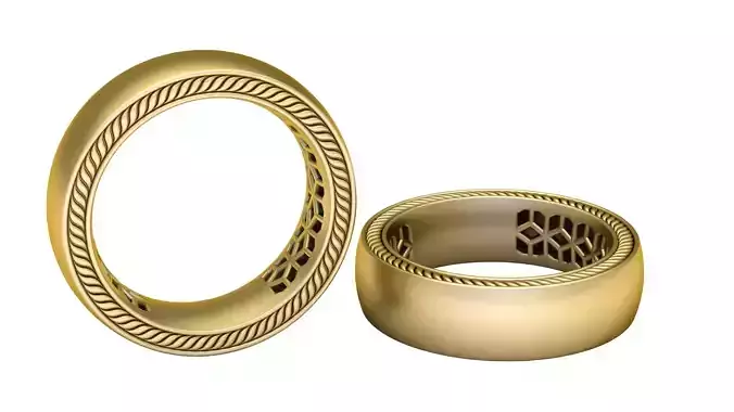 Twisted Edge Ring  3D Printable  Model