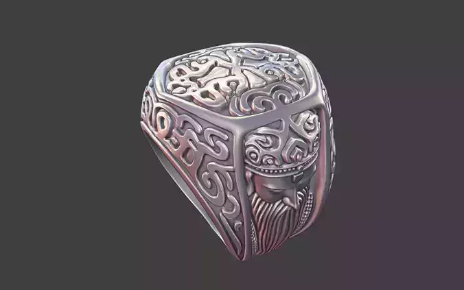 chinese monk budha signet ring