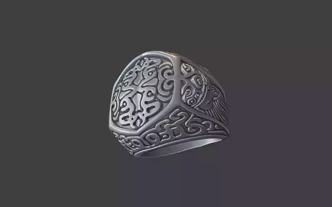 chinese monk budha signet ring