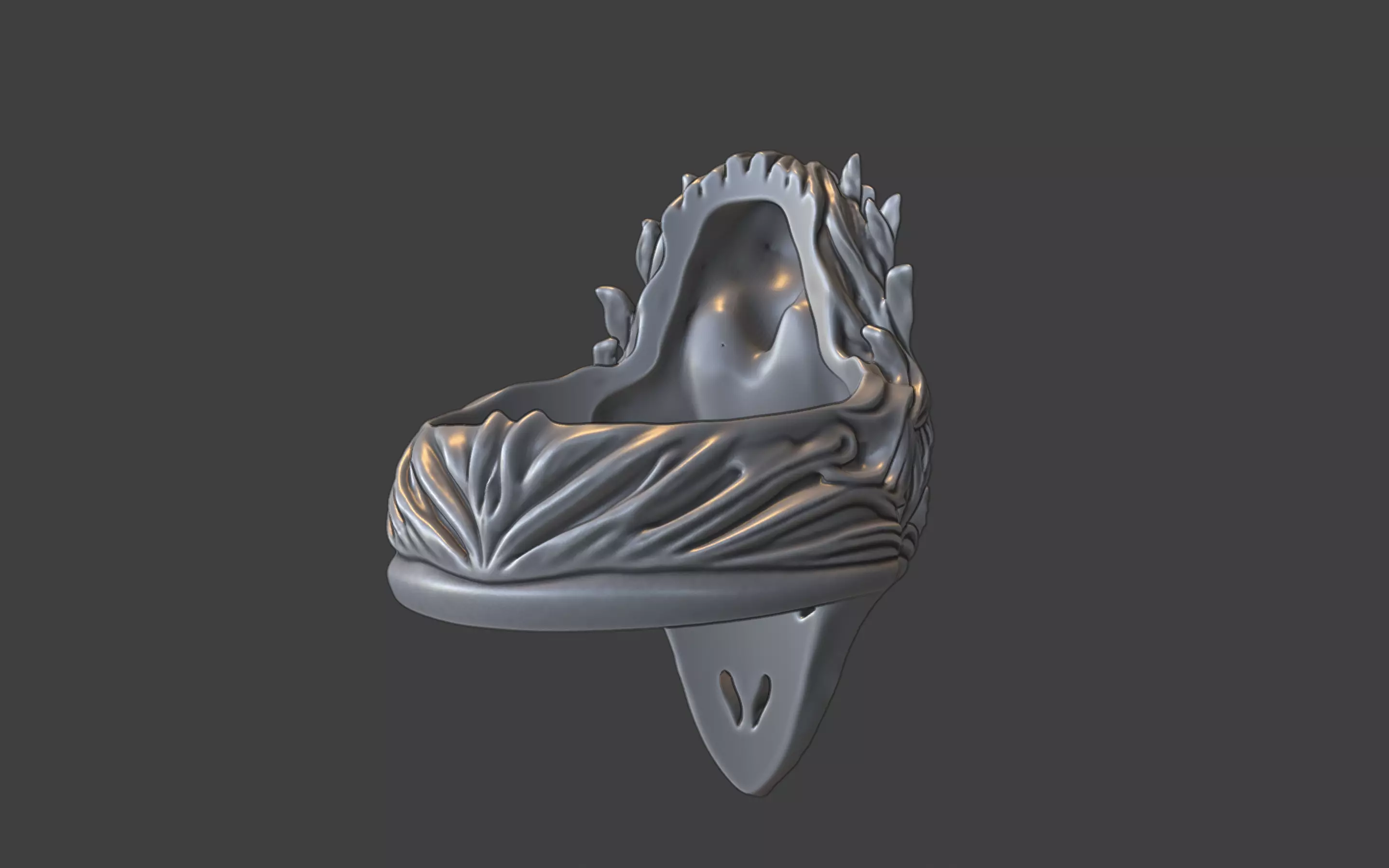 forrest queen nymph elvish ring 3D print model_22