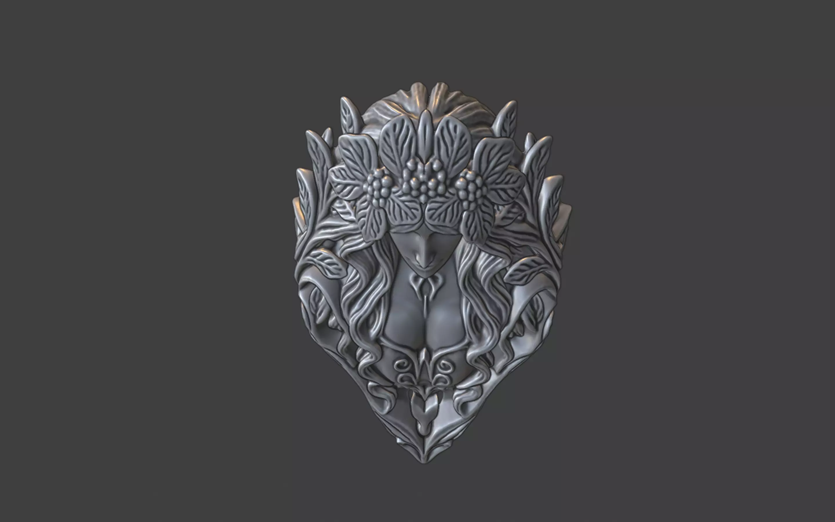 forrest queen nymph elvish ring 3D print model_16