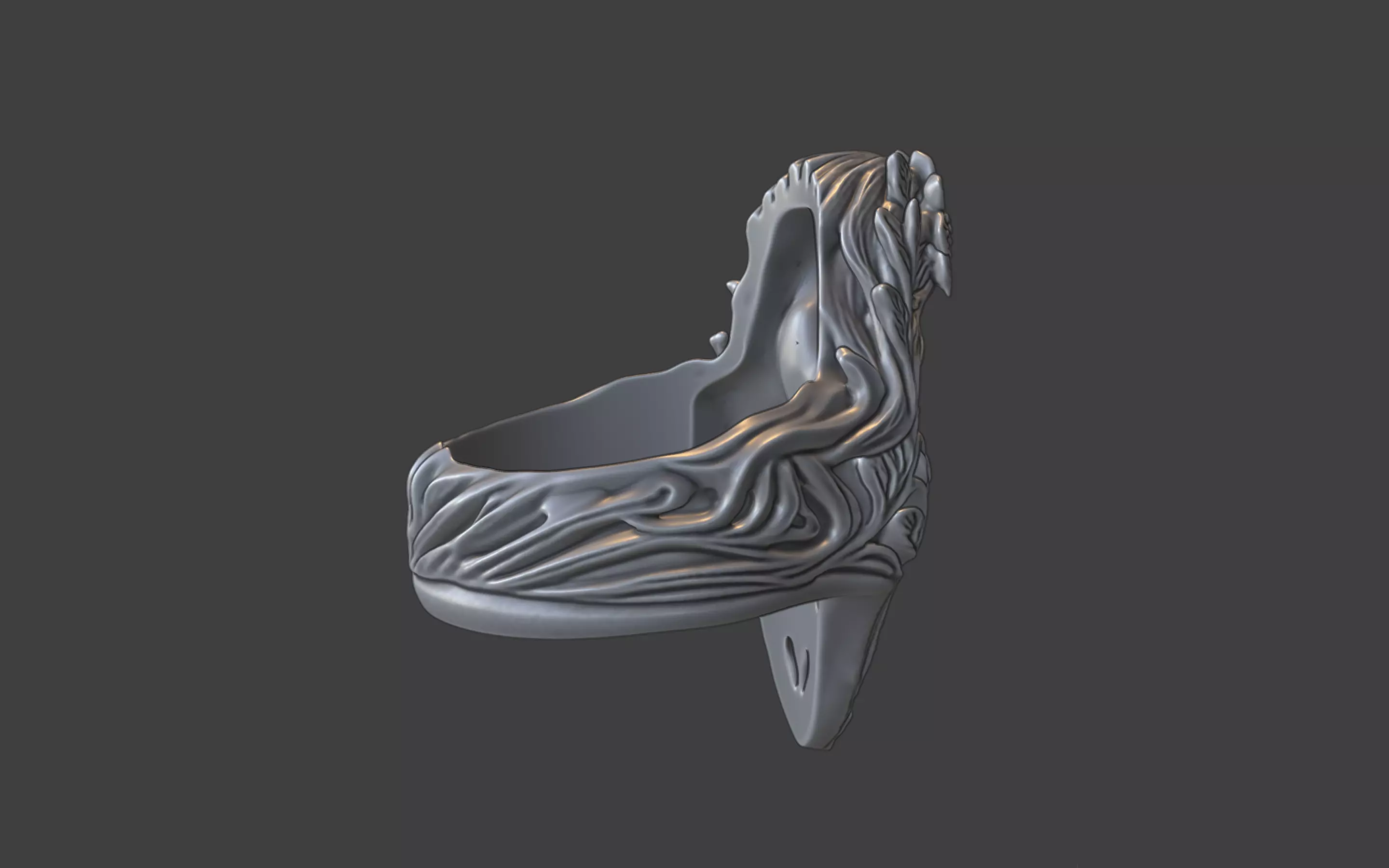 forrest queen nymph elvish ring 3D print model_7