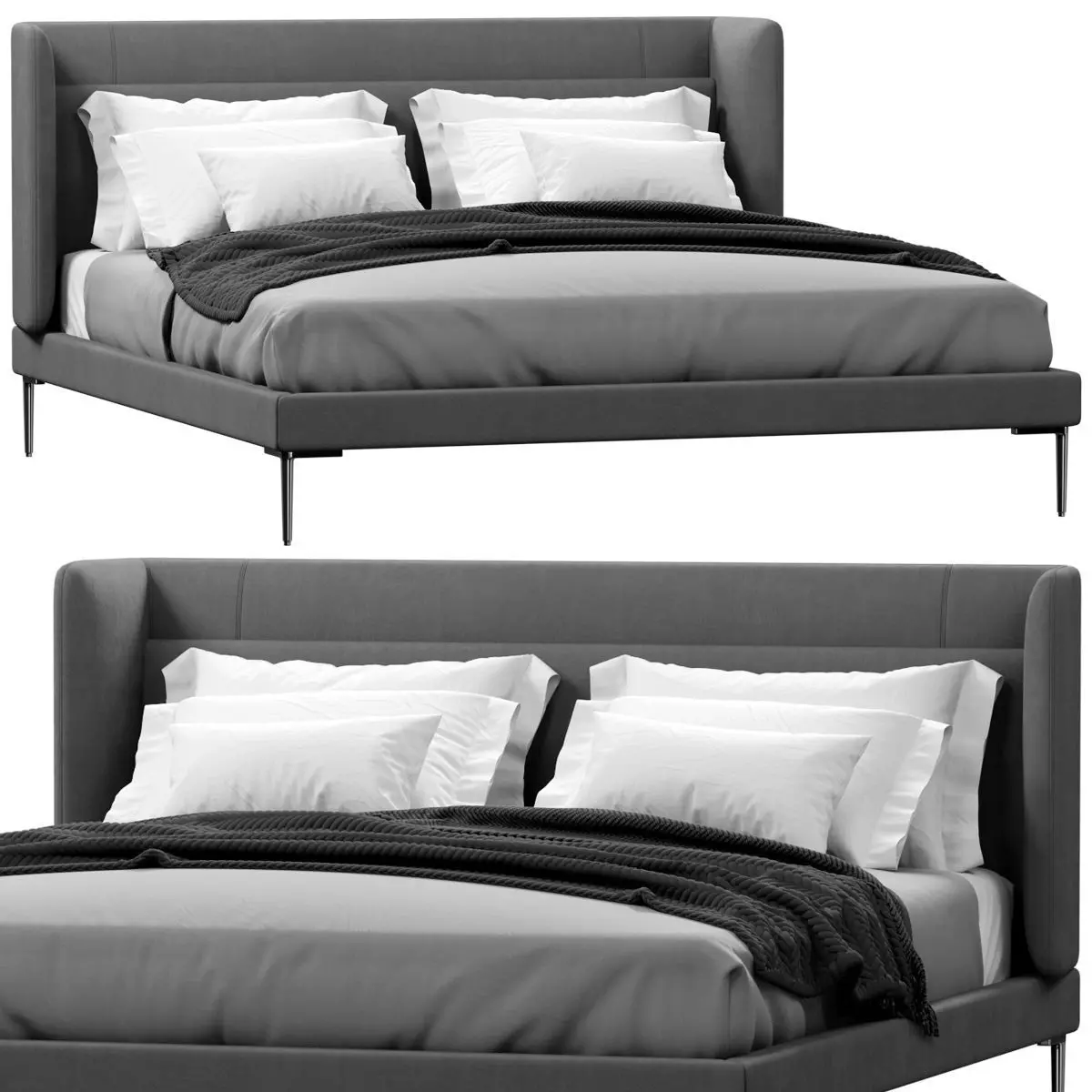Beds set 3D model_2