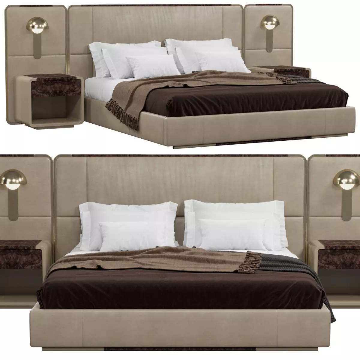 Beds set 3D model_4