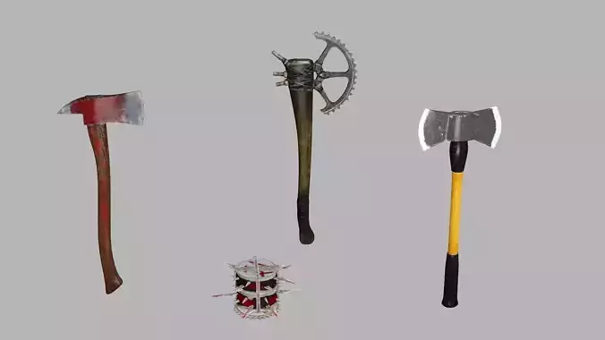 Medieval Polearms Weapon Pack Low-poly 3D Model