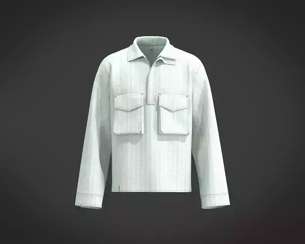 Mens shirt with cargo chest pocket and detailing