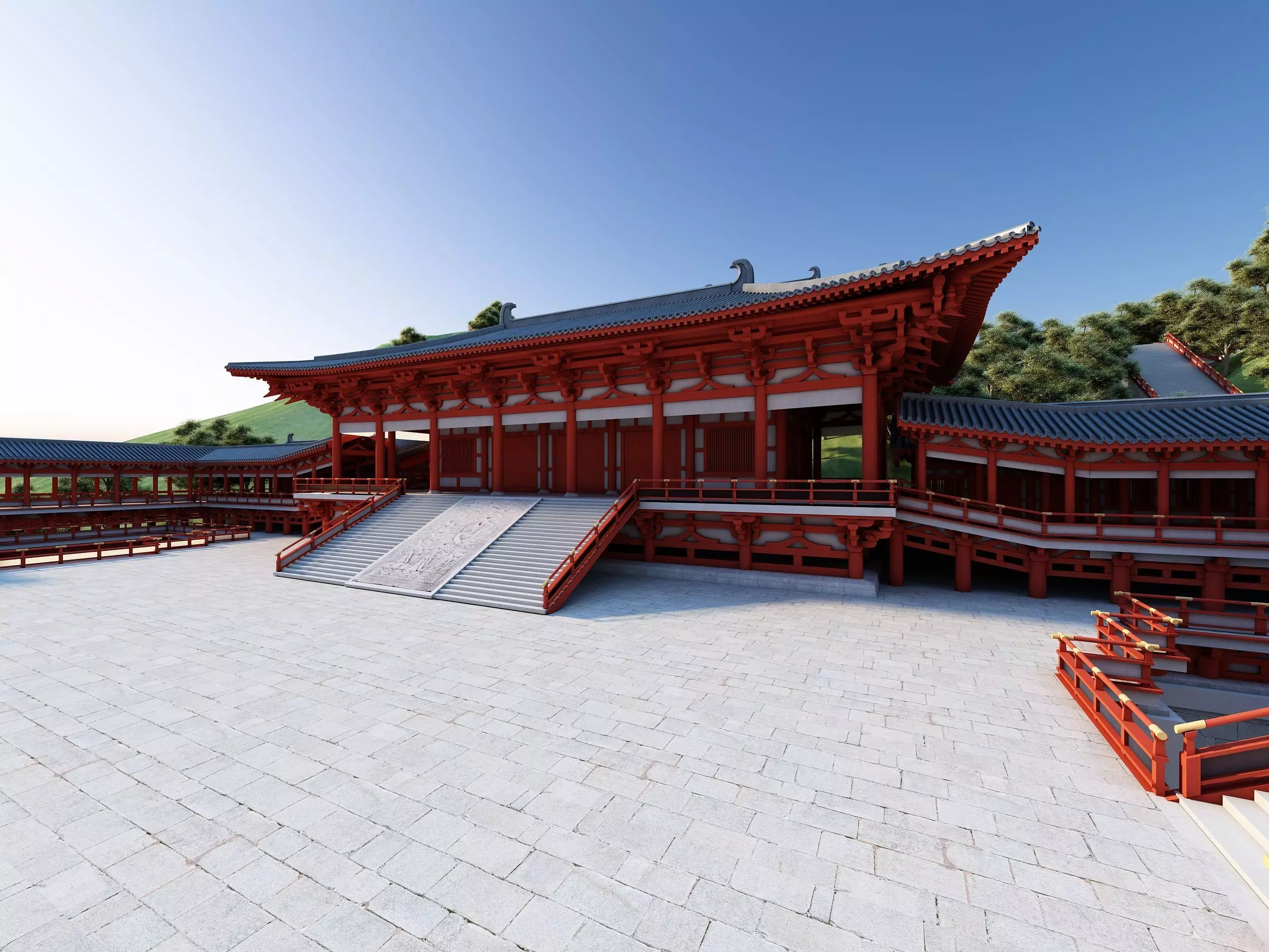 Chinese palace architecture Low-poly 3D model_5