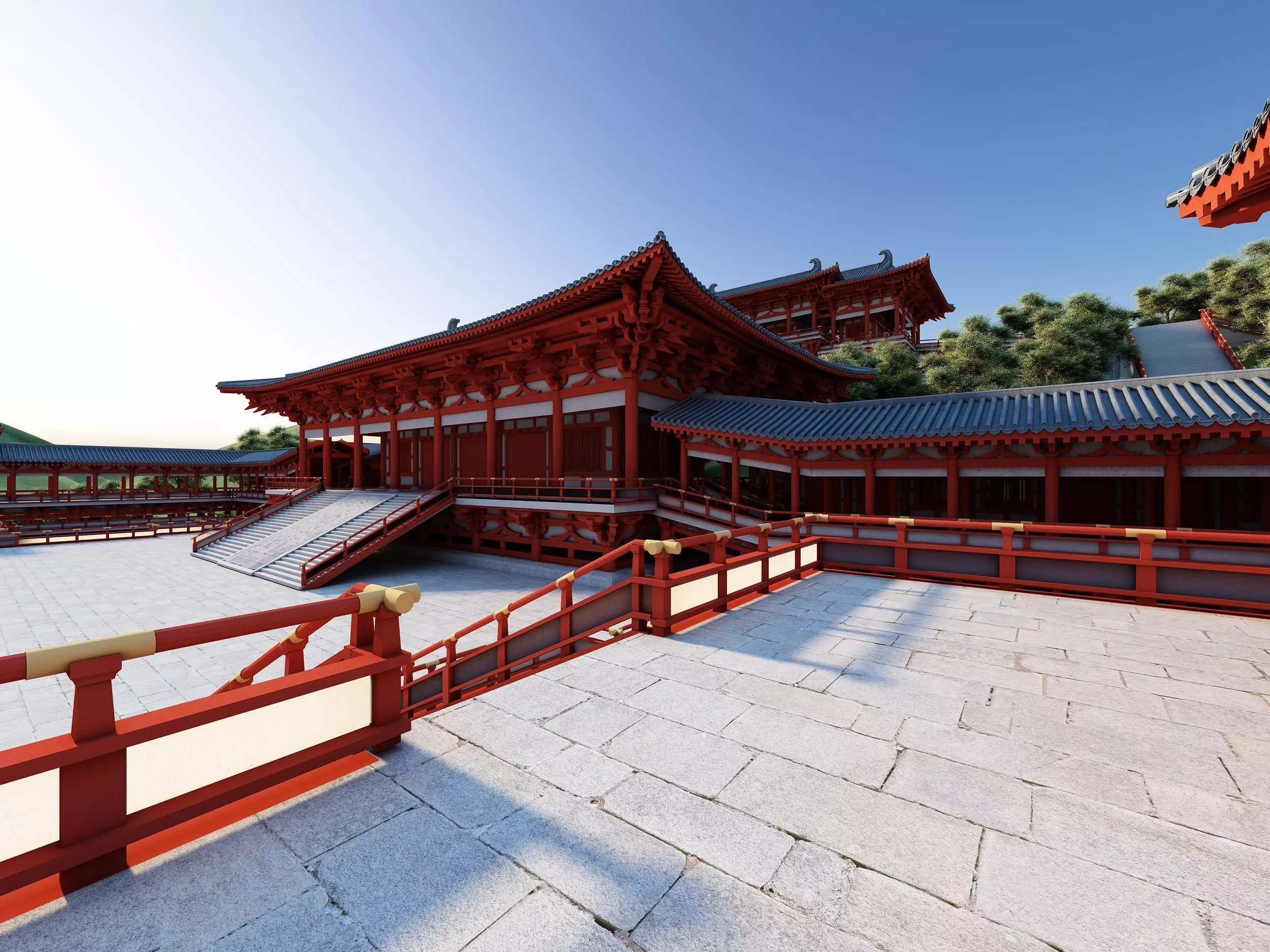 Chinese palace architecture Low-poly 3D model_8