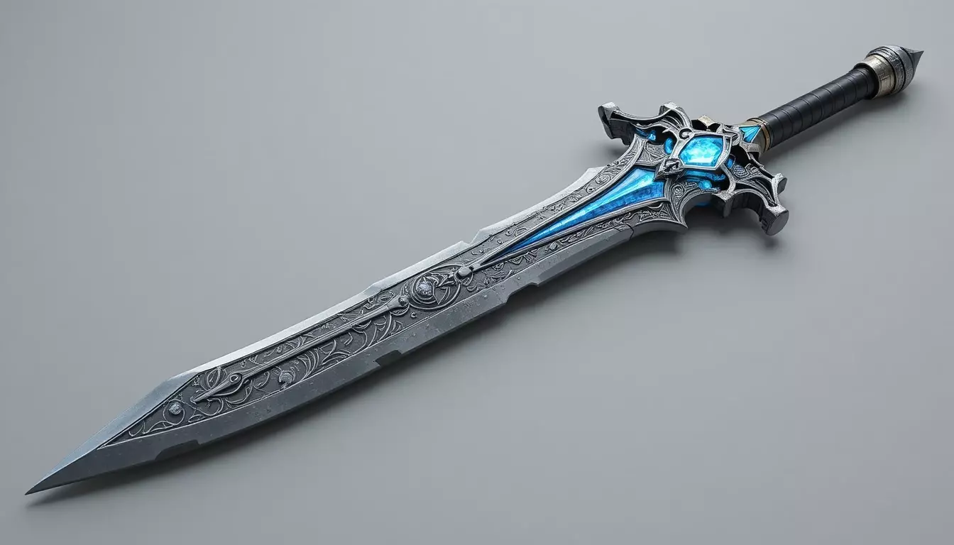 Fantasy Warrior Sword 3D Model  Game Ready PBR Textures 3D model_0