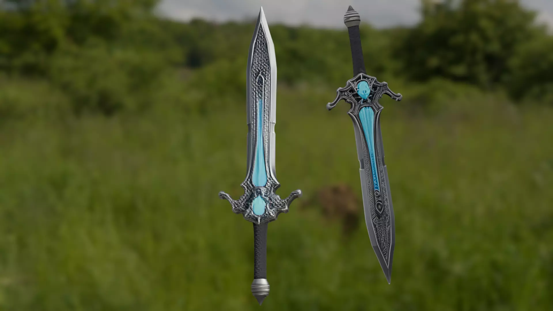 Fantasy Warrior Sword 3D Model  Game Ready PBR Textures 3D model_6